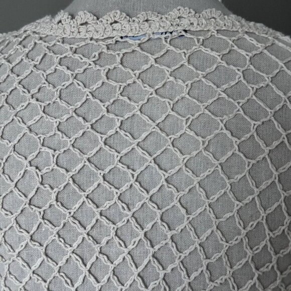 NWOT!  ZARA Boho See-through Crochet Cotton-blend Boatneck Nude Top - Size Mediu - Picture 8 of 10